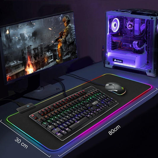 Ninja Dragons RGB Gaming musematte med 1-touch lys - Stor størrelse